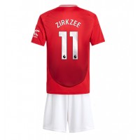 Camiseta Manchester United Joshua Zirkzee #11 Primera Equipación para niños 2024-25 manga corta (+ pantalones cortos)